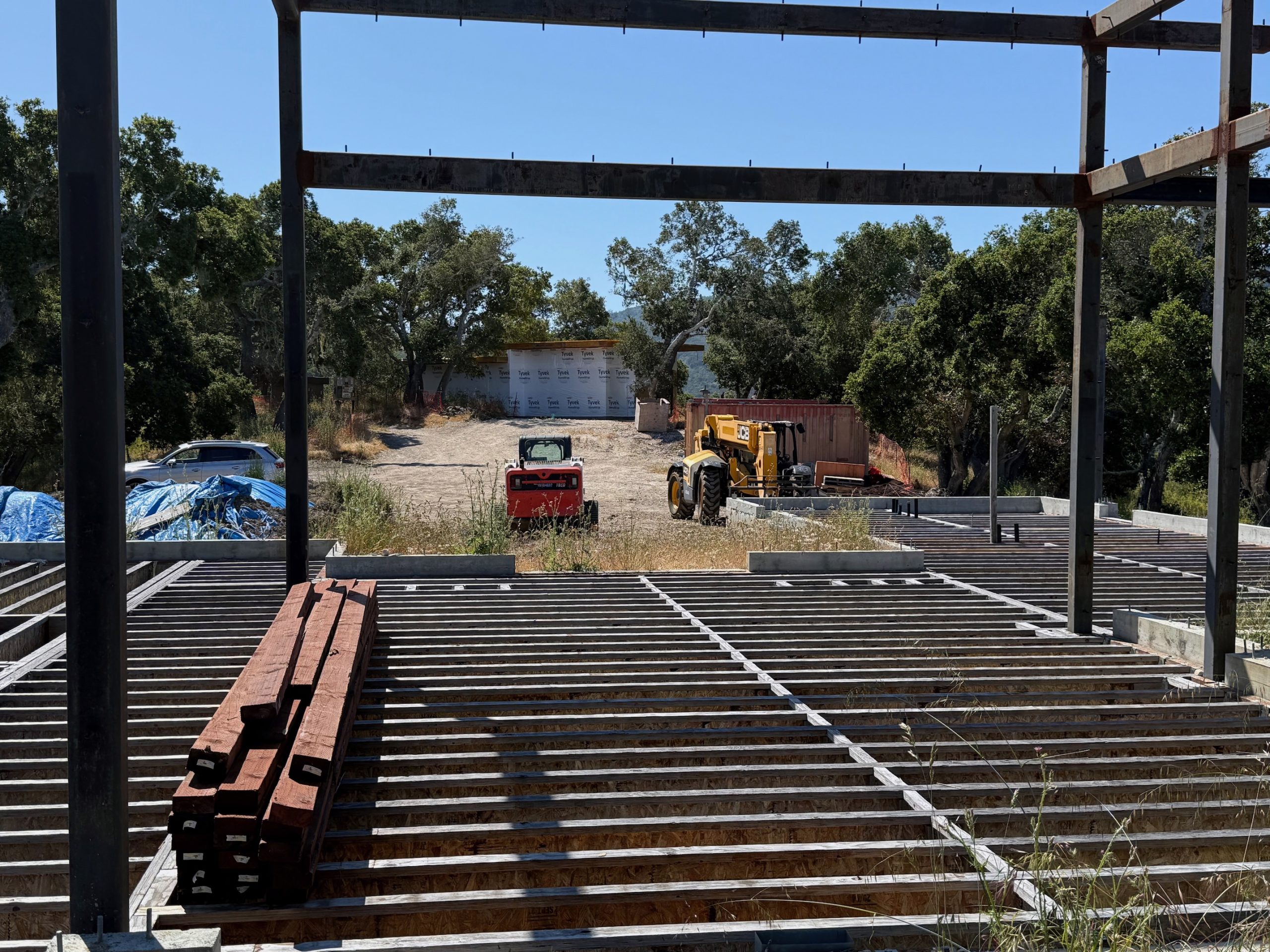Construction progress - steel framing